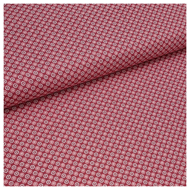Baumwoll-Popelin kleine Blumen dark rose