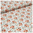 Baumwoll-Popelin Digital Rosen orange und weiß