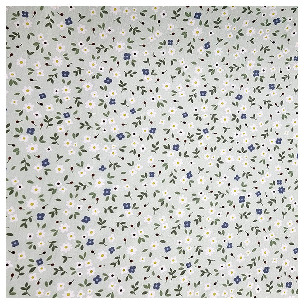 Baumwolle Blumen mint und blau