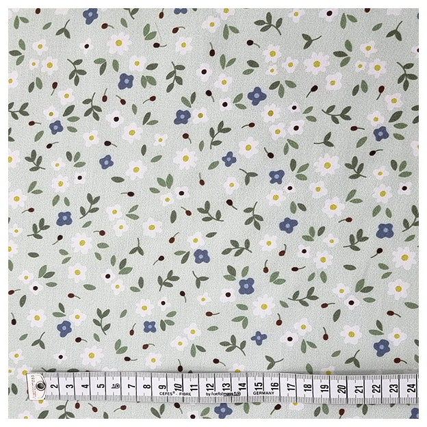Baumwolle Blumen mint und blau