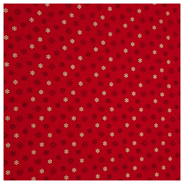 Baumwolle Schneeflocken rot