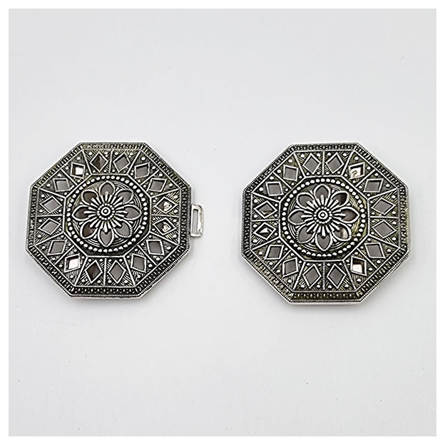 Dirndlschließe aus Metall grün 80mm/40mm