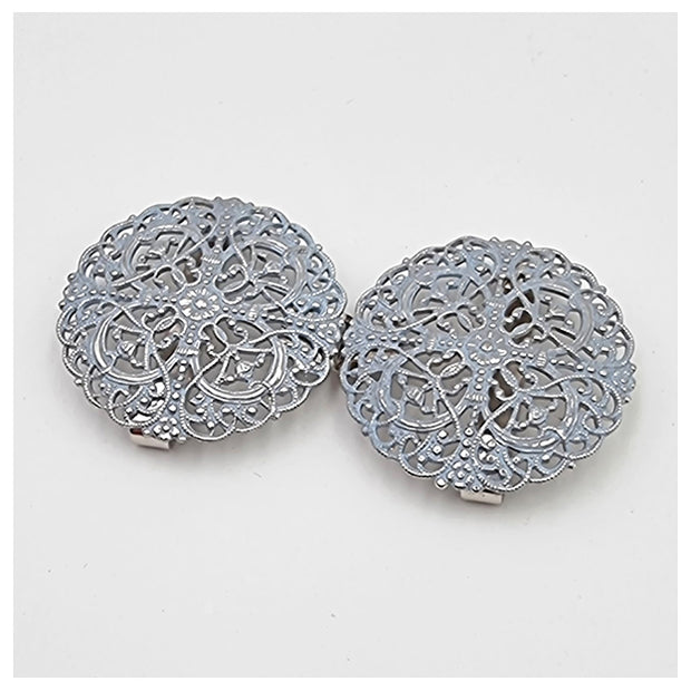 Dirndlschließe aus Metall hellblau 75mm/38mm