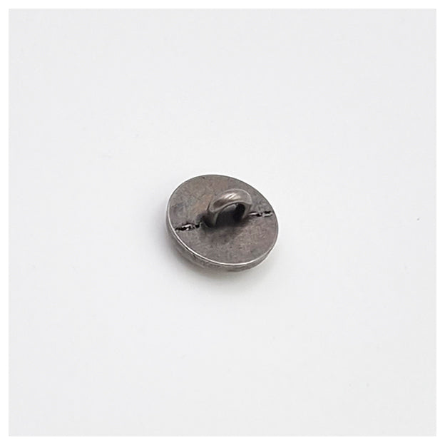 Metallknöpfe mit Blume naturweiß und blau 13mm