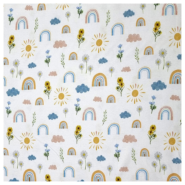 Interlock Jersey Regenbogen weiß