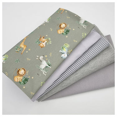 Stoffbox Jersey Wildtiere Bio und Waffelstoff Jersey mit Bündchen