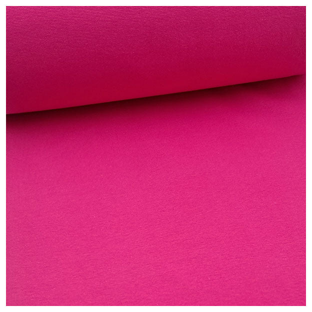 Stoffbox Jersey  Blumenmuster und Waffeljersey mit Bündchen fuchsia