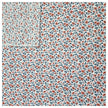 Baumwoll-Popelin Blumen rosa mit hellblau
