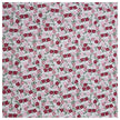 Baumwoll-Popelin Blümchen bordeaux und rosa