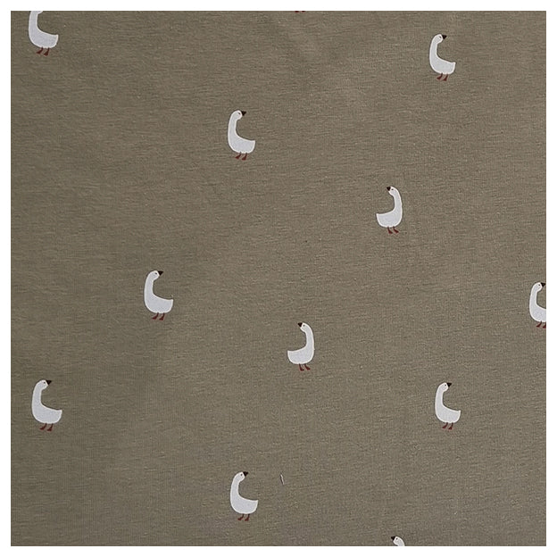 Jersey Stoffpaket Schwäne und Streifen mit Bündchen