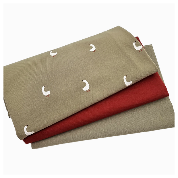 Jersey Stoffpaket Schwäne und uni mit Bündchen