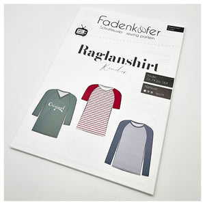 Papierschnittmuster Raglanshirt Kinder Größe 74-164