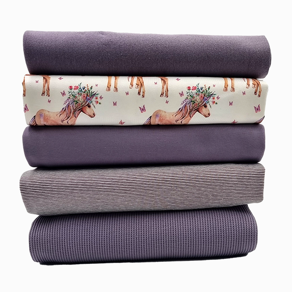 Stoffbox Jersey Pferde mit Waffelstoff Jersey und Bündchen