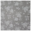 Baumwollsatin Blumen grau und weiß