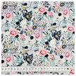 Jersey Blumen Petrol und Rosa