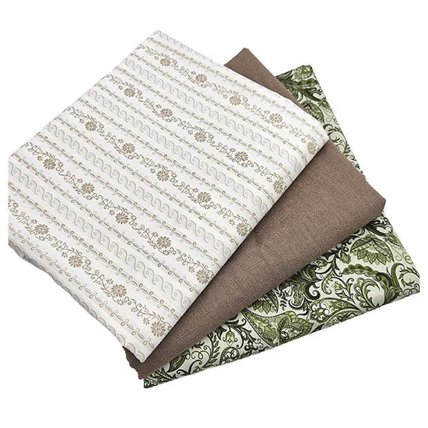 Trachten Stoffpaket taupe und grün mit Schürze