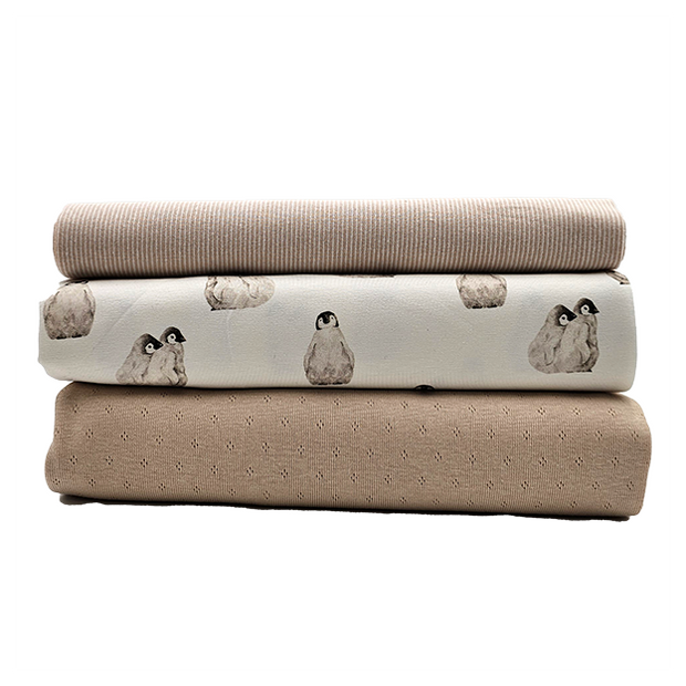 Jersey Stoffpaket Pinguine und Ajour Jersey mit Bündchen