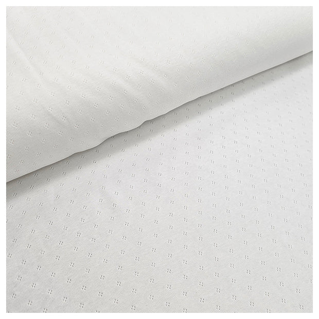 Jersey Ajour uni naturweiß