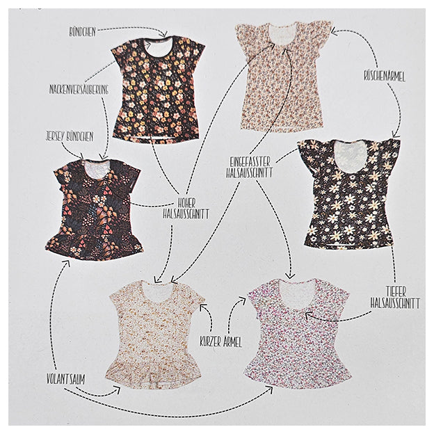 Papierschnittmuster cutie Shirt Damen 32-50