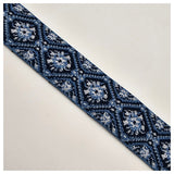 Elastic Band Jacquard navy und hellblau 4cm