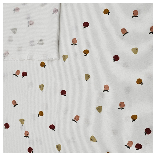 Jersey Obst weiß gerippt