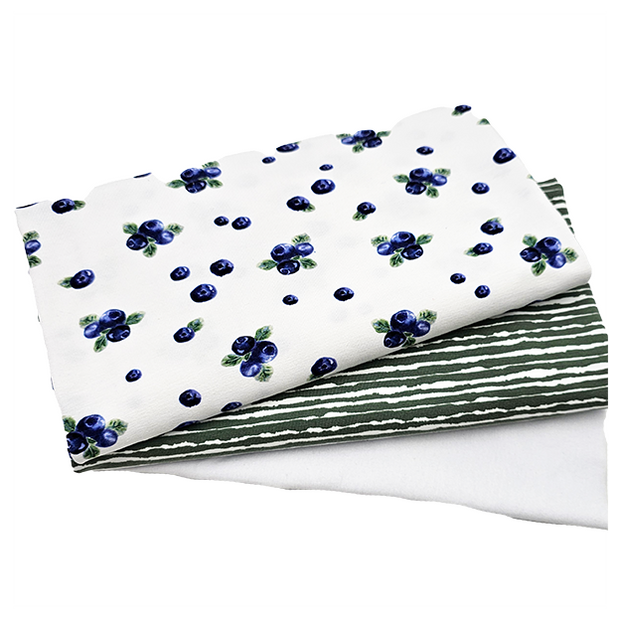 Jersey Stoffpaket Heidelbeeren und streifen mit Bündchen