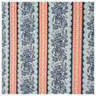 Baumwolle fein Blumen und Streifen blau mit beige