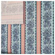 Baumwolle fein Blumen und Streifen blau mit beige