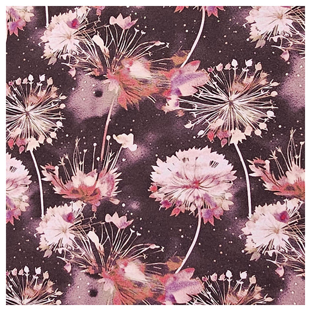 French Terry Digital Blumen weinrot