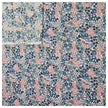 Baumwoll-Popelin Blumen blau, grün und rosa
