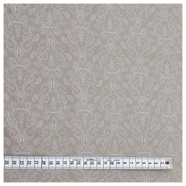 Baumwolle Halbdruck Ornamente beige und weiß