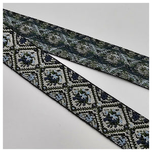 Elastic Band Jacquard grün, schwarz und hellblau 4cm