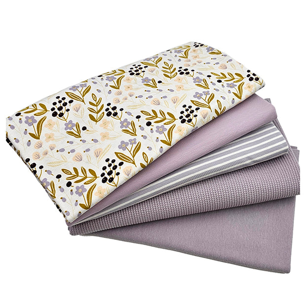 Stoffbox Jersey Blumen Glitzer und Waffelstoff Jersey mit Bündchen