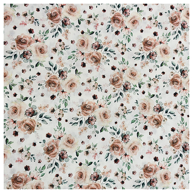 Baumwoll-Popelin Rosen beige Digital