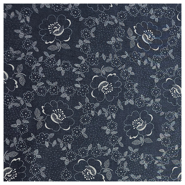 Baumwolle Blumen dunkelblau
