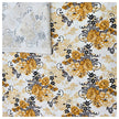 Baumwollsatin Siena Blumen ocker und grau