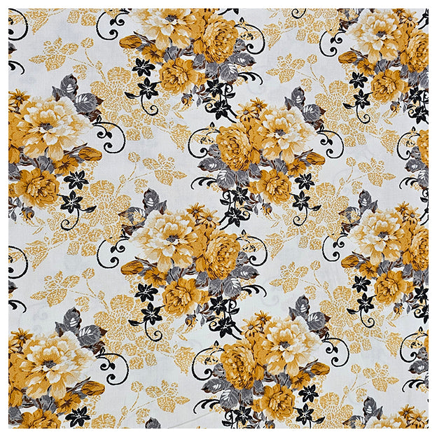 Trachten Stoffpaket  in senfgelb und grau Tupfen mit Schürze