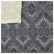 Baumwollsatin Siena große Ornamente blau