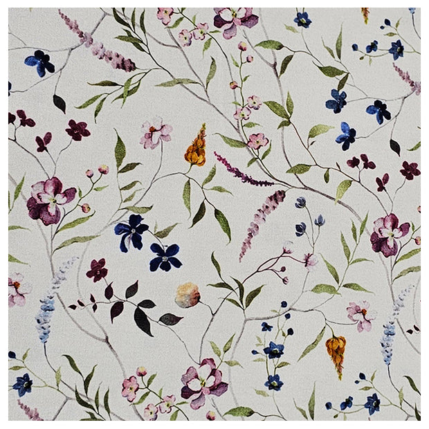 French Terry Digital Blumen wollweiß