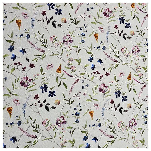 French Terry Digital Blumen wollweiß