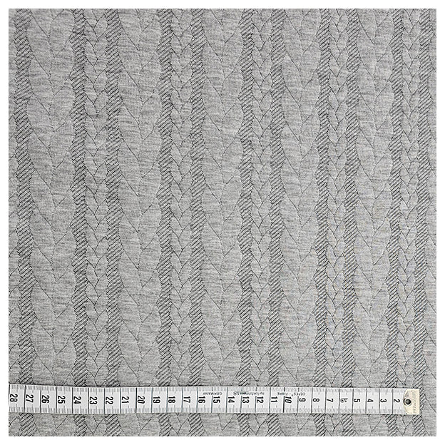 Zopf Jacquard/ Jersey hellgrau