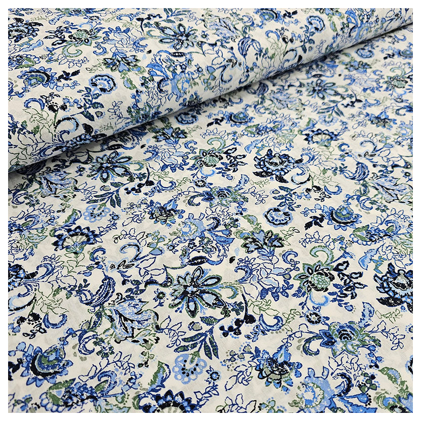 Baumwolle Floral blau