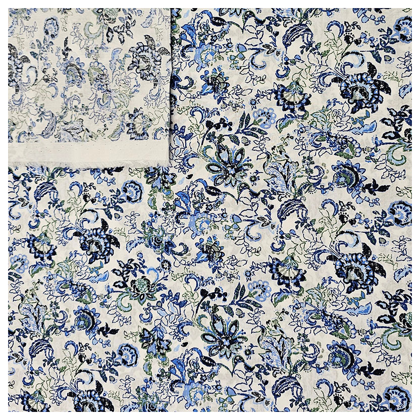 Baumwolle Floral blau