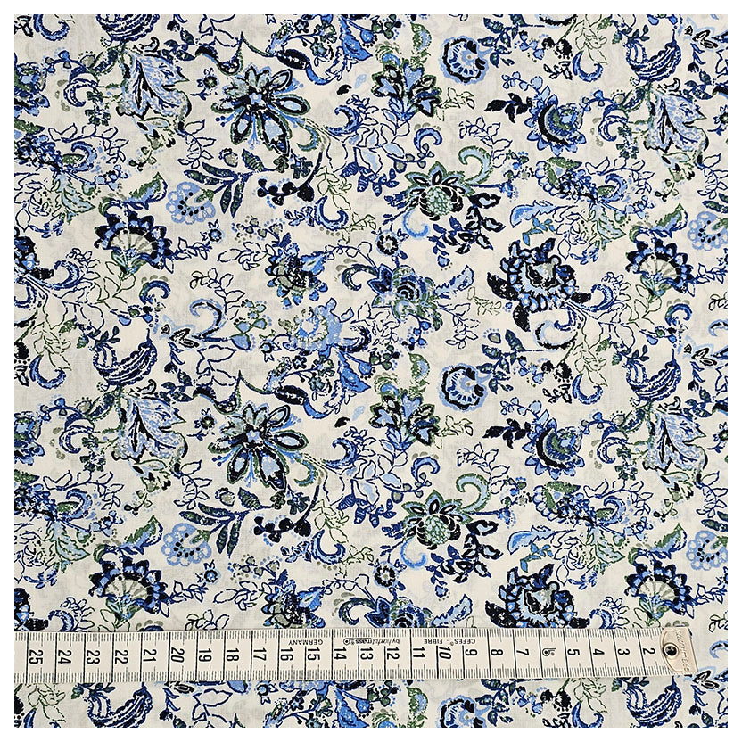 Baumwolle Floral blau