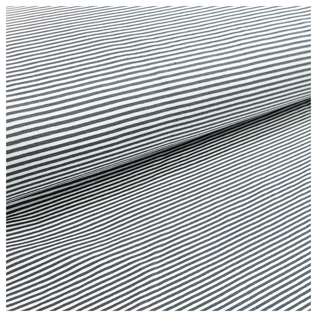 Jersey Streifen stahlblau und weiß 2mm