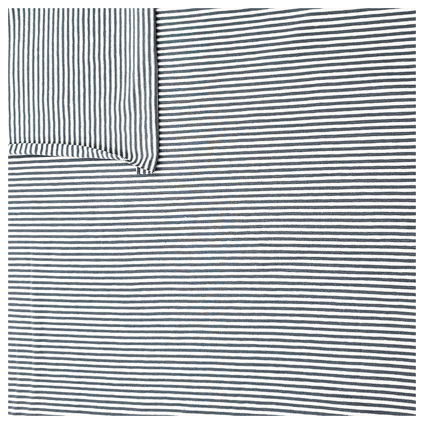 Jersey Streifen stahlblau und weiß 2mm