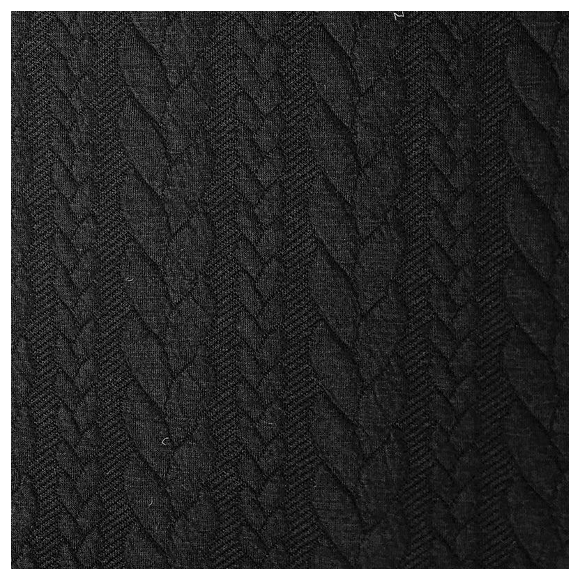 Zopf Jacquard/ Jersey schwarz
