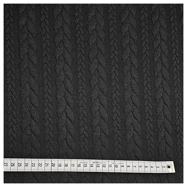 Zopf Jacquard/ Jersey schwarz