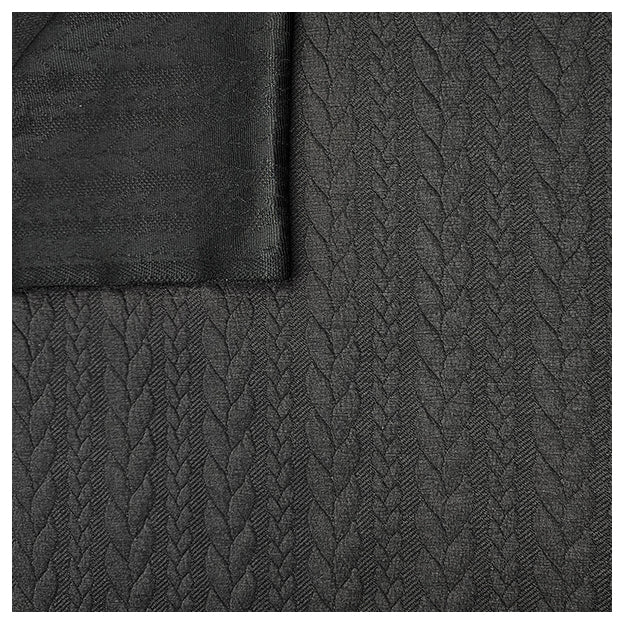 Zopf Jacquard/ Jersey schwarz