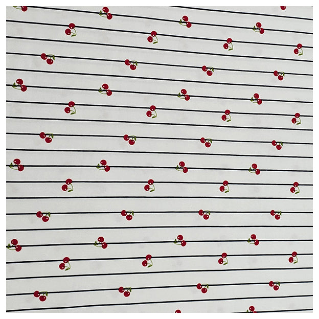 Jersey Kirschen und Streifen weiß